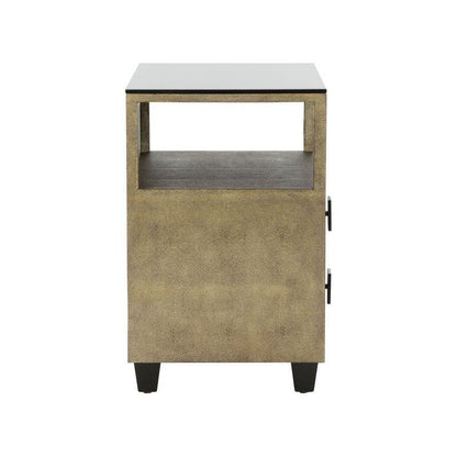 Pendry Two Drawer Gold Nightstand - LOOMLAN - Chelsea House - Nightstands