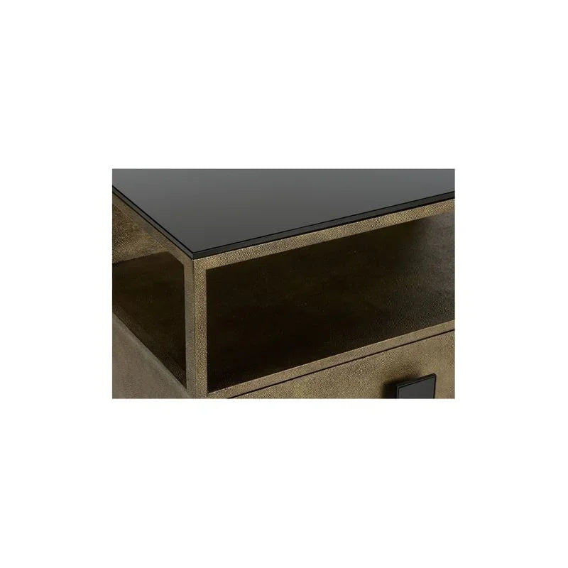 Pendry Two Drawer Gold Nightstand - LOOMLAN - Chelsea House - Nightstands