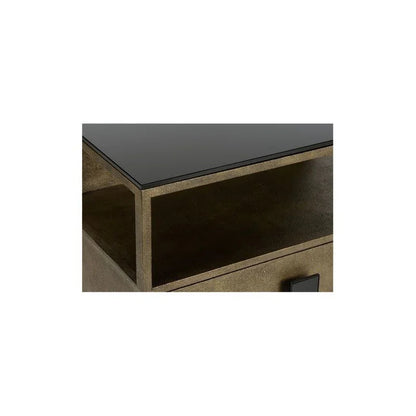 Pendry Two Drawer Gold Nightstand - LOOMLAN - Chelsea House - Nightstands