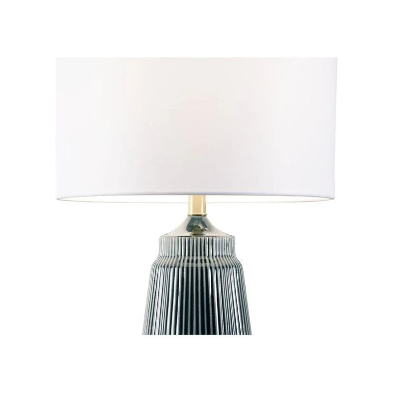 Penelope Ceramic Deep Teal Glaze Table Lamp - LOOMLAN - Wildwood - Table Lamps