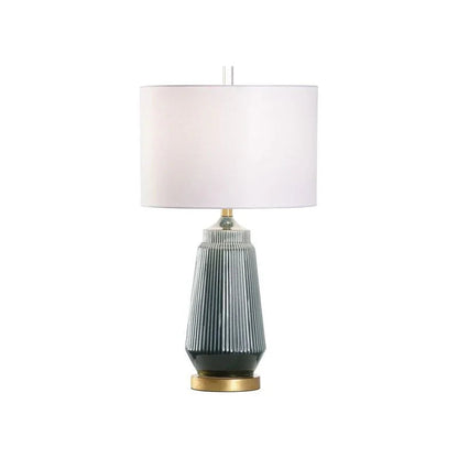 Penelope Ceramic Deep Teal Glaze Table Lamp - LOOMLAN - Wildwood - Table Lamps