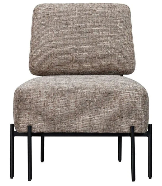 Pennington Black Frame Armless Accent Chair - LOOMLAN - Bassett Mirror - Club Chairs