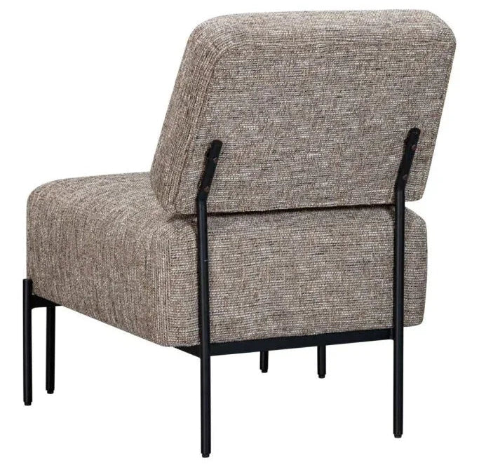 Pennington Black Frame Armless Accent Chair - LOOMLAN - Bassett Mirror - Club Chairs