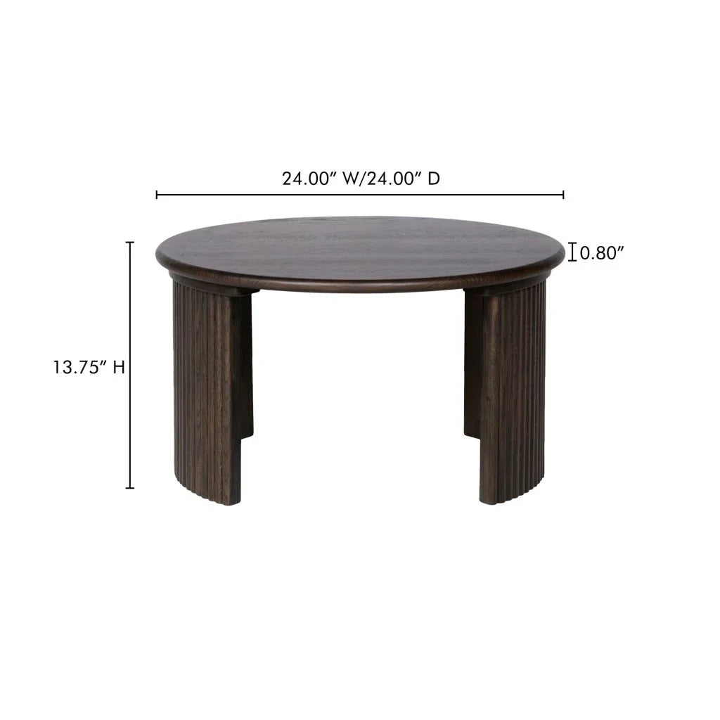 Penny Solid Oak Top Round Coffee Table - LOOMLAN - Moe's Home - Coffee Tables