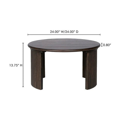 Penny Solid Oak Top Round Coffee Table - LOOMLAN - Moe's Home - Coffee Tables