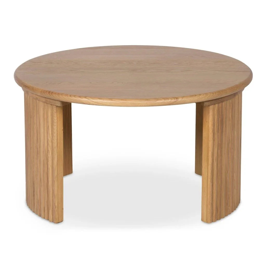Penny Solid Oak Top Round Coffee Table - LOOMLAN - Moe's Home - Coffee Tables
