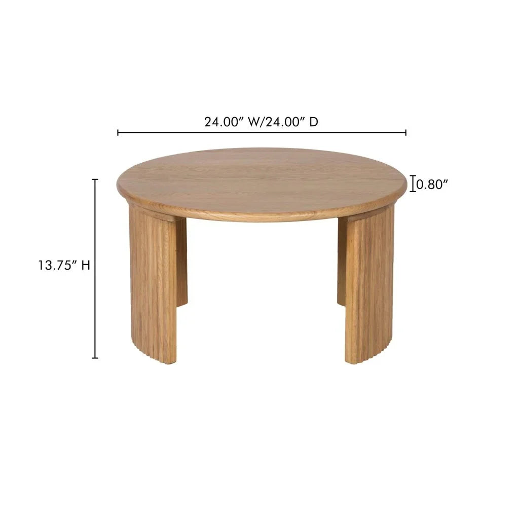 Penny Solid Oak Top Round Coffee Table - LOOMLAN - Moe's Home - Coffee Tables