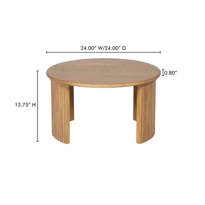 Penny Solid Oak Top Round Coffee Table - LOOMLAN - Moe's Home - Coffee Tables