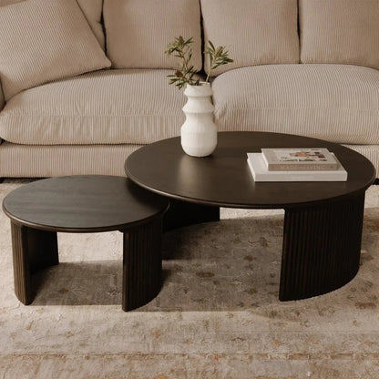 Penny Solid Oak Top Round Coffee Table - LOOMLAN - Moe's Home - Coffee Tables