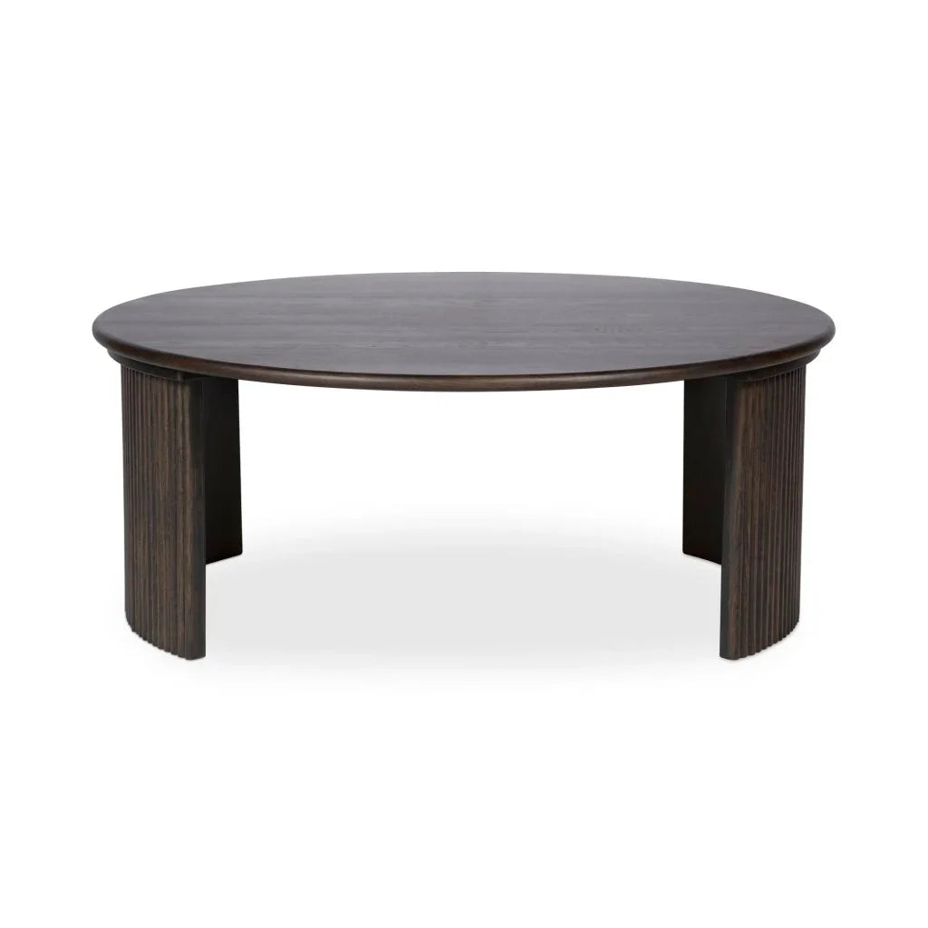 Penny Solid Oak Top Round Coffee Table - LOOMLAN - Moe's Home - Coffee Tables