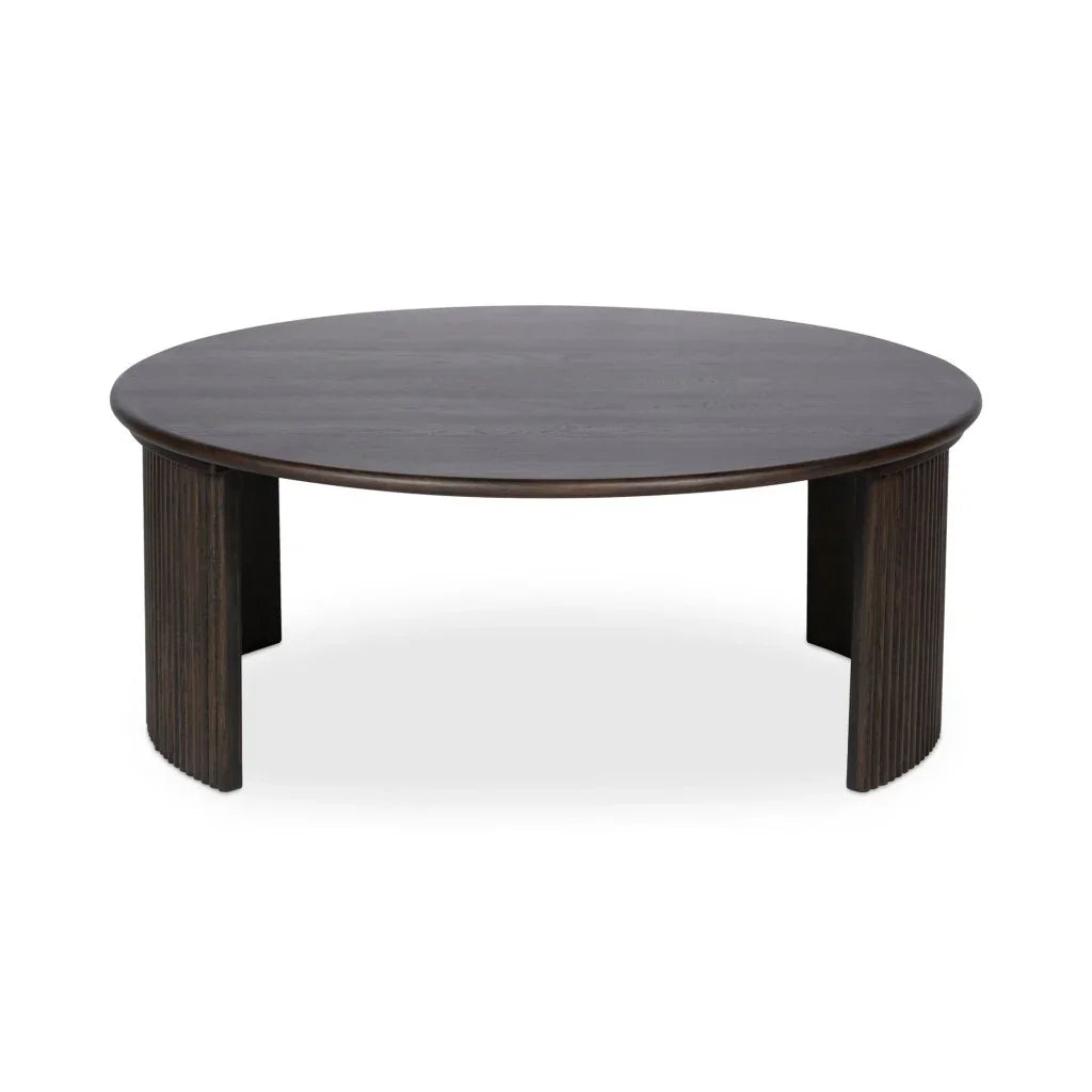 Penny Solid Oak Top Round Coffee Table - LOOMLAN - Moe's Home - Coffee Tables