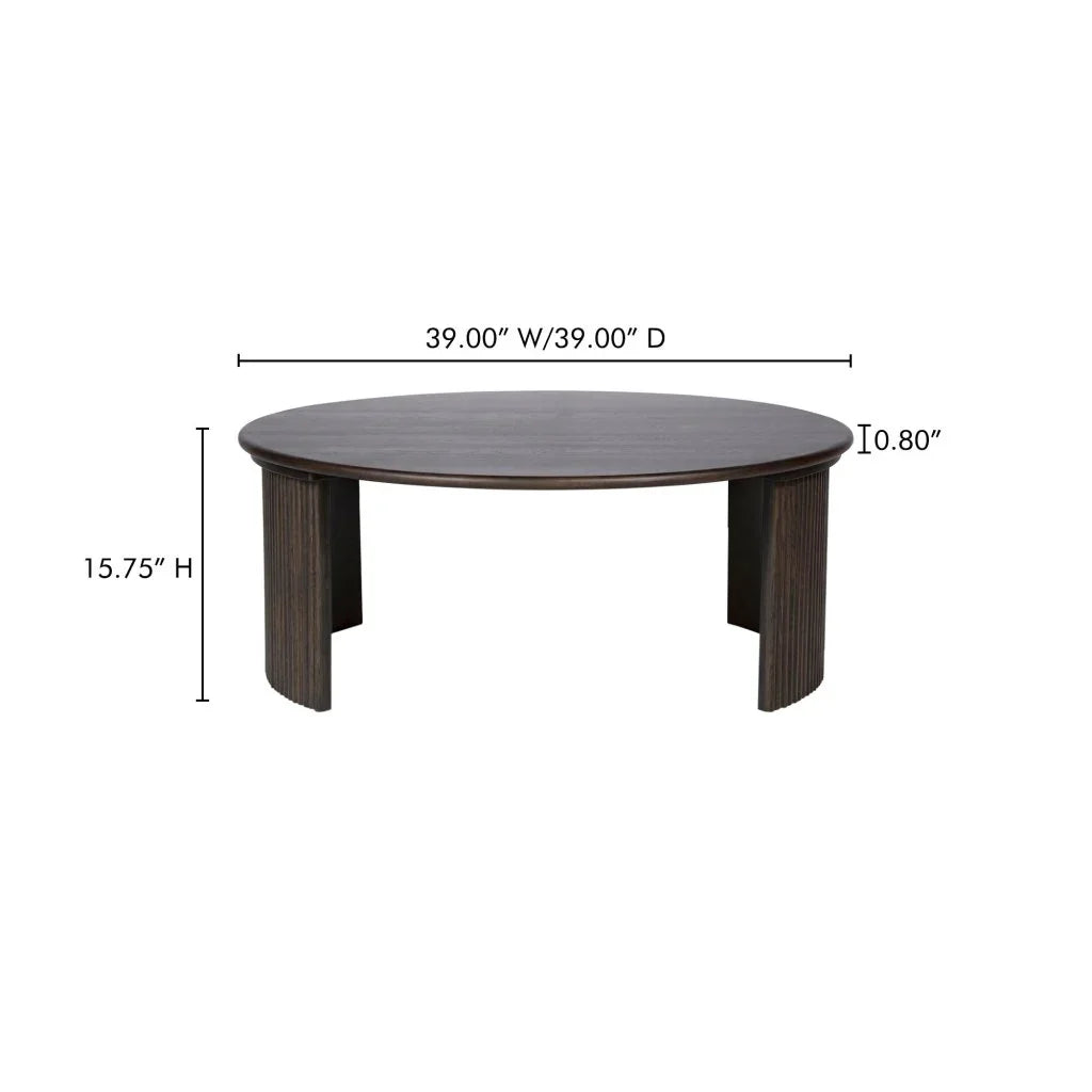 Penny Solid Oak Top Round Coffee Table - LOOMLAN - Moe's Home - Coffee Tables