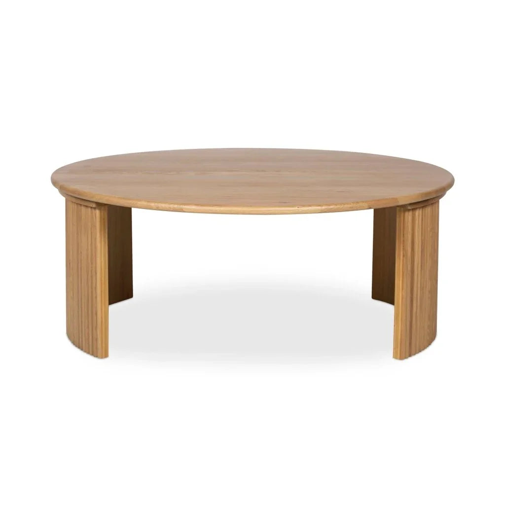 Penny Solid Oak Top Round Coffee Table - LOOMLAN - Moe's Home - Coffee Tables