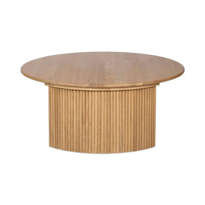 Penny Solid Oak Top Round Coffee Table - LOOMLAN - Moe's Home - Coffee Tables