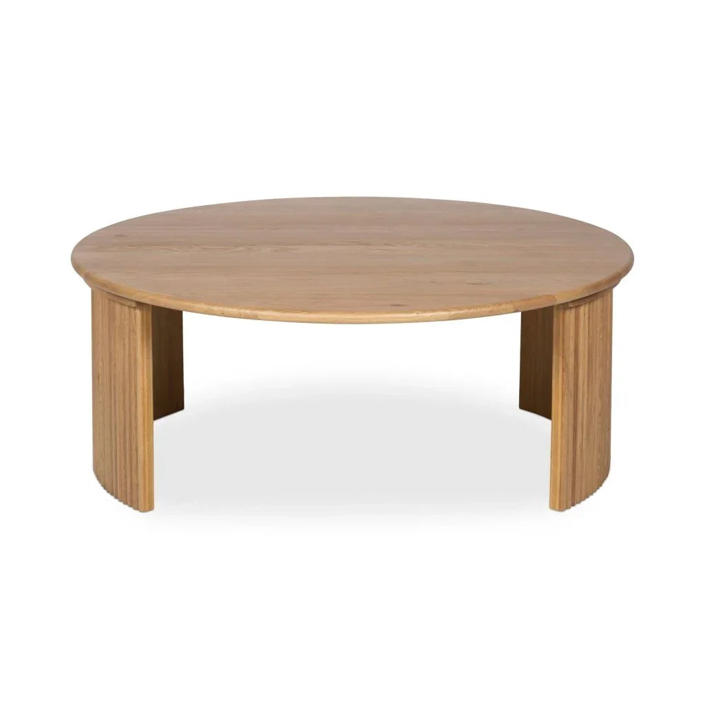 Penny Solid Oak Top Round Coffee Table - LOOMLAN - Moe's Home - Coffee Tables