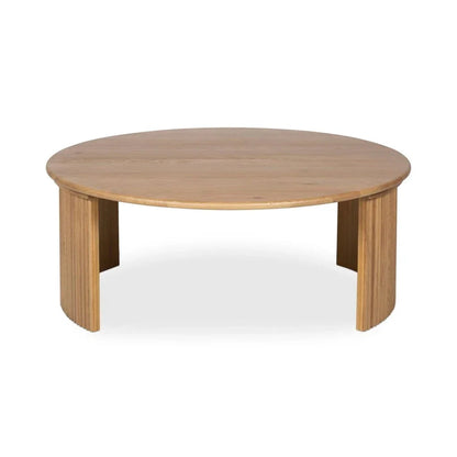 Penny Solid Oak Top Round Coffee Table - LOOMLAN - Moe's Home - Coffee Tables
