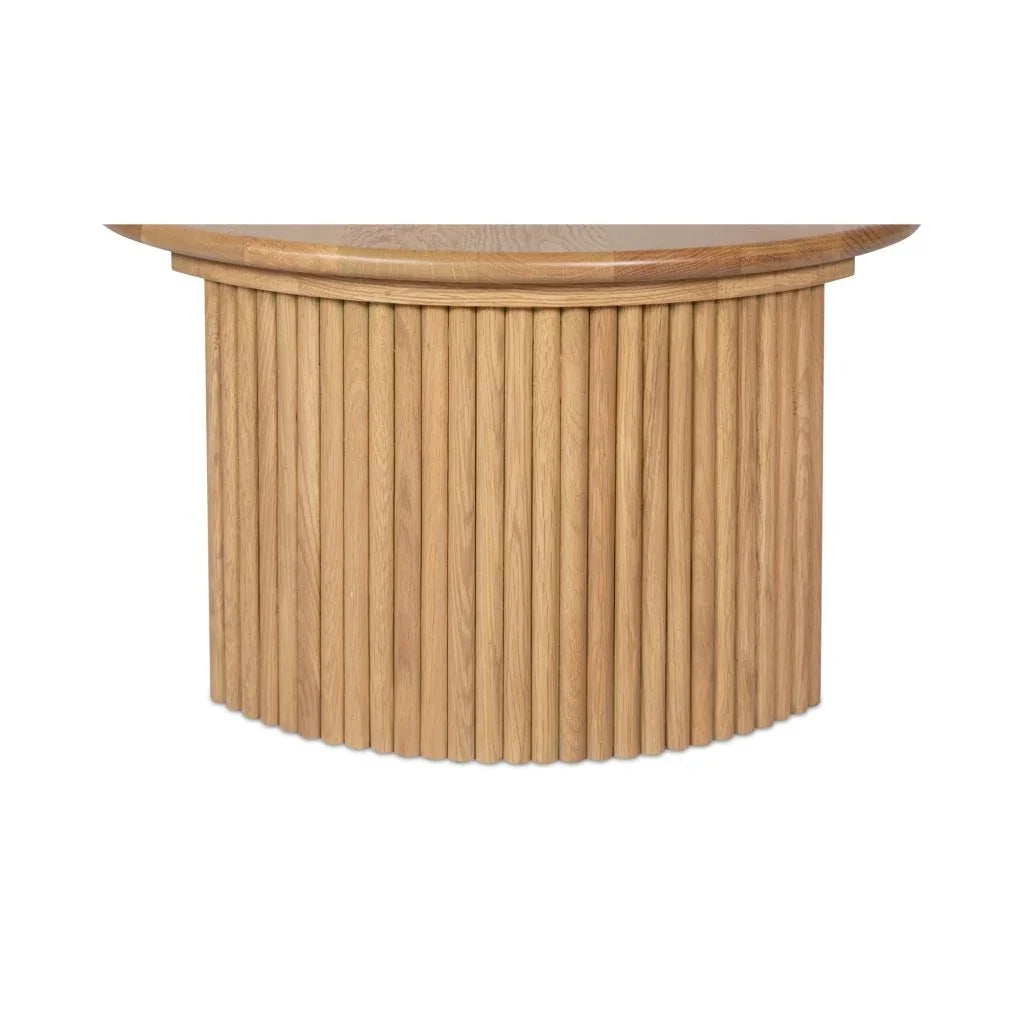 Penny Solid Oak Top Round Coffee Table - LOOMLAN - Moe's Home - Coffee Tables