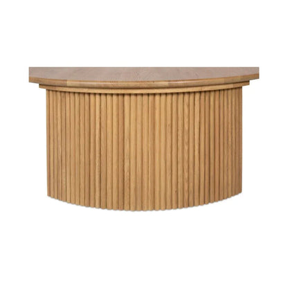 Penny Solid Oak Top Round Coffee Table - LOOMLAN - Moe's Home - Coffee Tables