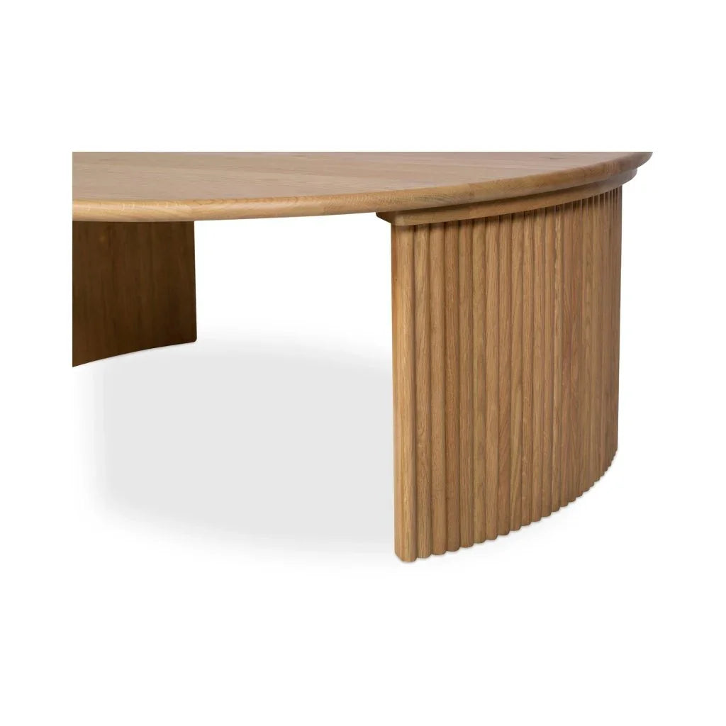 Penny Solid Oak Top Round Coffee Table - LOOMLAN - Moe's Home - Coffee Tables