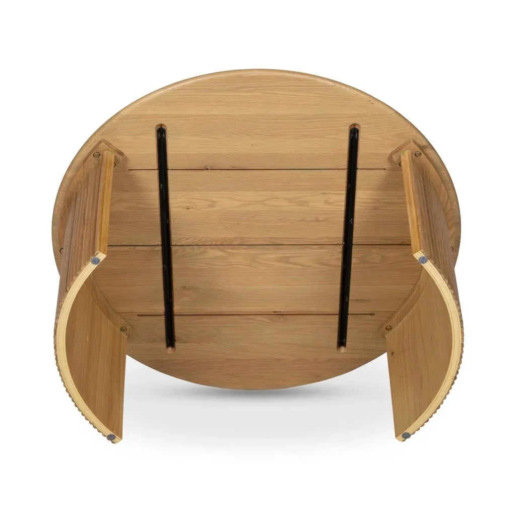 Penny Solid Oak Top Round Coffee Table - LOOMLAN - Moe's Home - Coffee Tables