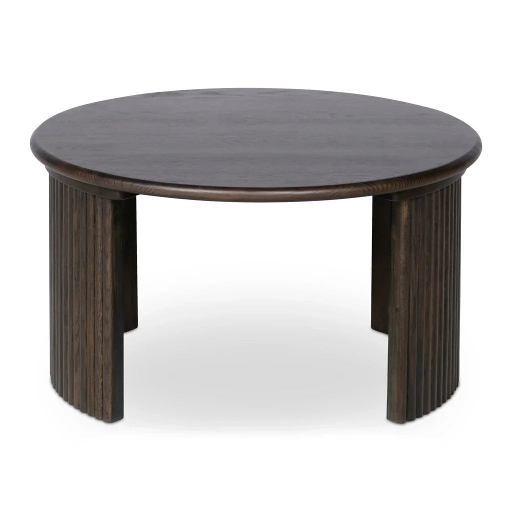 Penny Solid Oak Top Round Coffee Table - LOOMLAN - Moe's Home - Coffee Tables