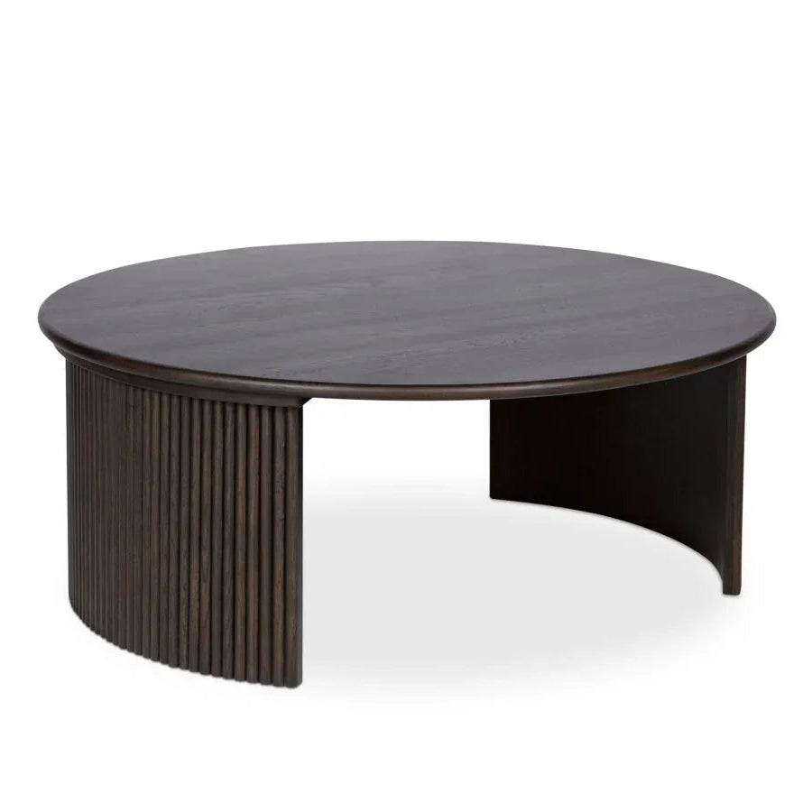 Penny Solid Oak Top Round Coffee Table - LOOMLAN - Moe's Home - Coffee Tables