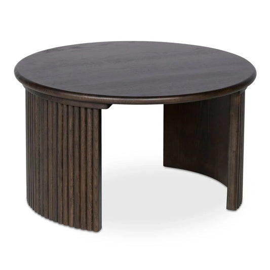 Penny Solid Oak Top Round Coffee Table - LOOMLAN - Moe's Home - Coffee Tables