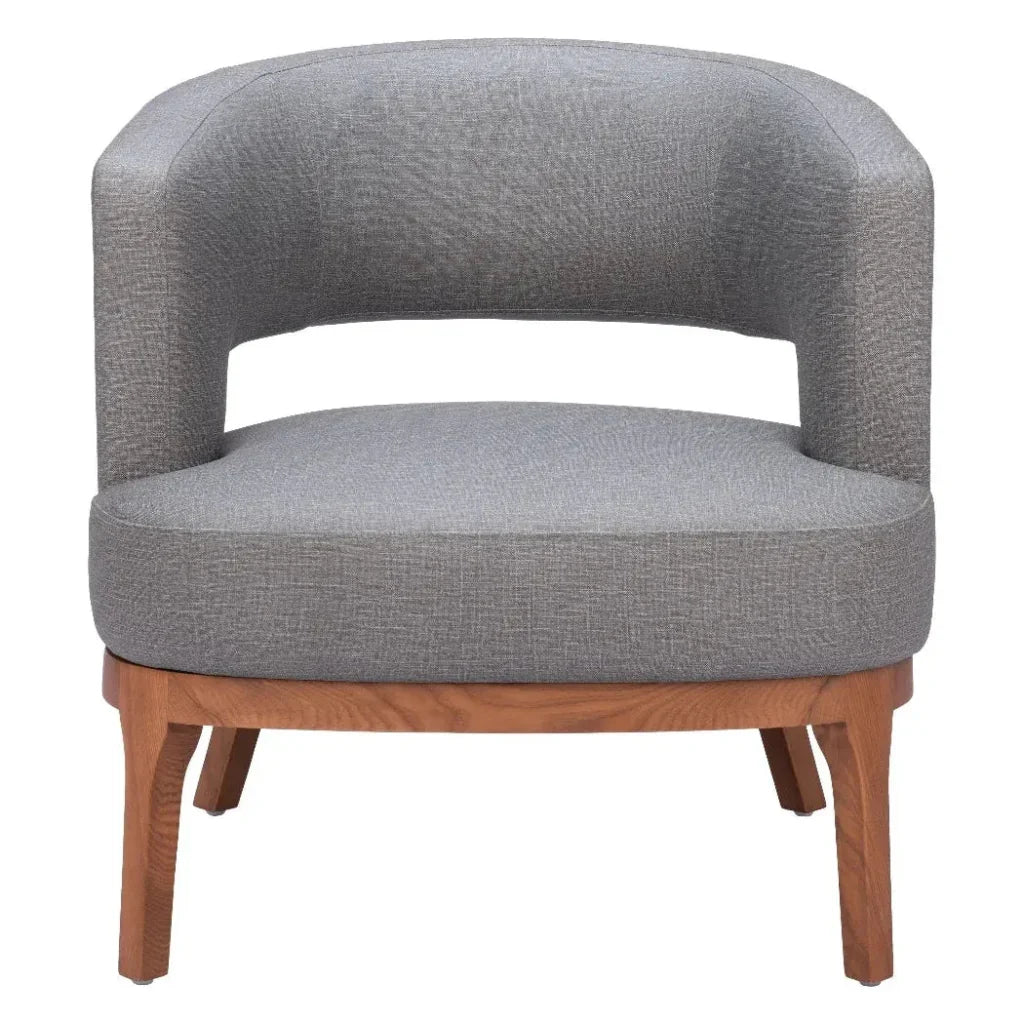 Penryn Wood Slate Gray Accent Arm Chair - LOOMLAN - Zuo Modern - Accent Chairs