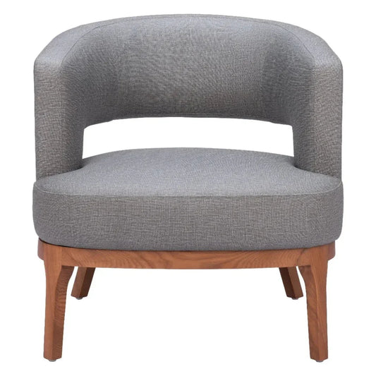 Penryn Wood Slate Gray Accent Arm Chair - LOOMLAN - Zuo Modern - Accent Chairs