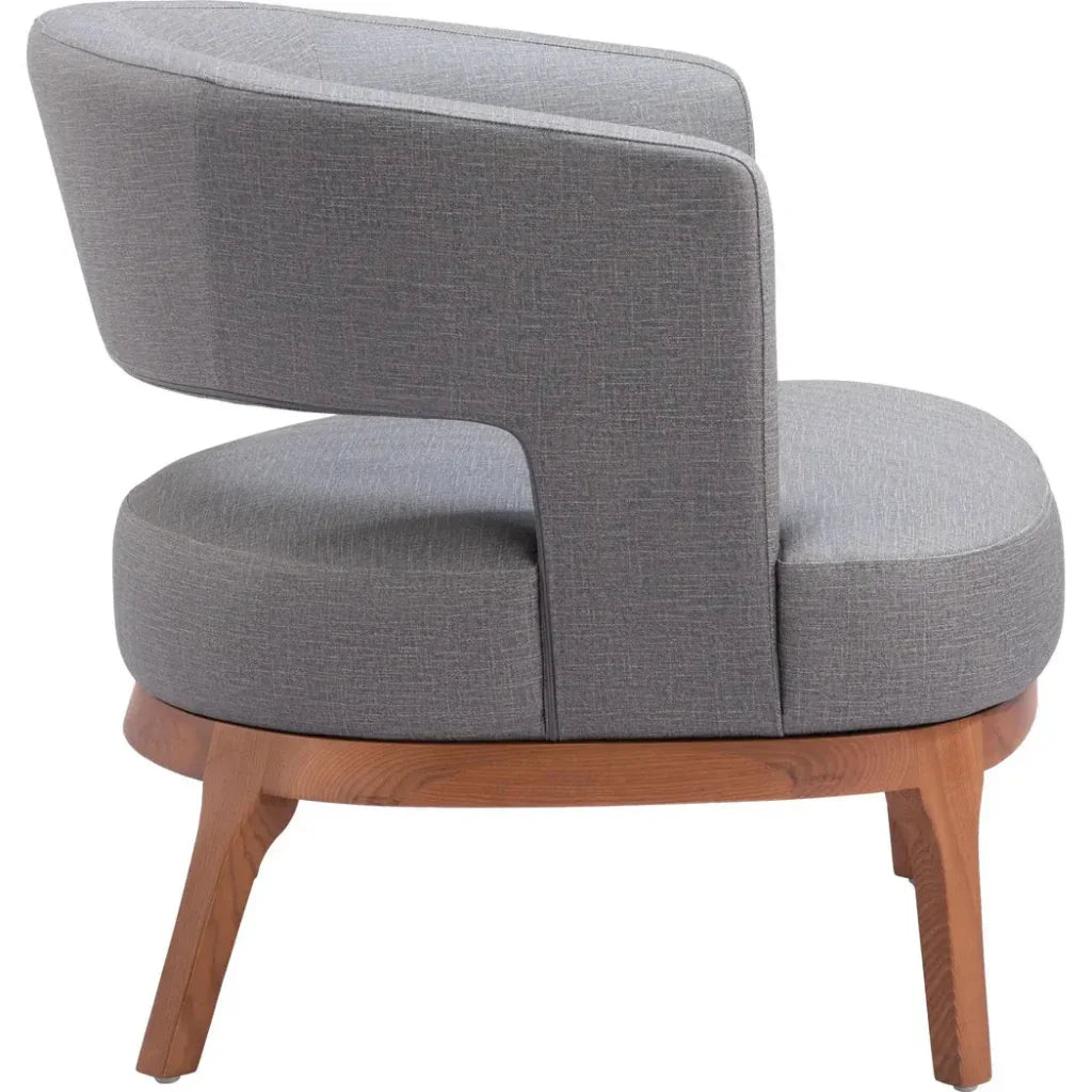 Penryn Wood Slate Gray Accent Arm Chair - LOOMLAN - Zuo Modern - Accent Chairs