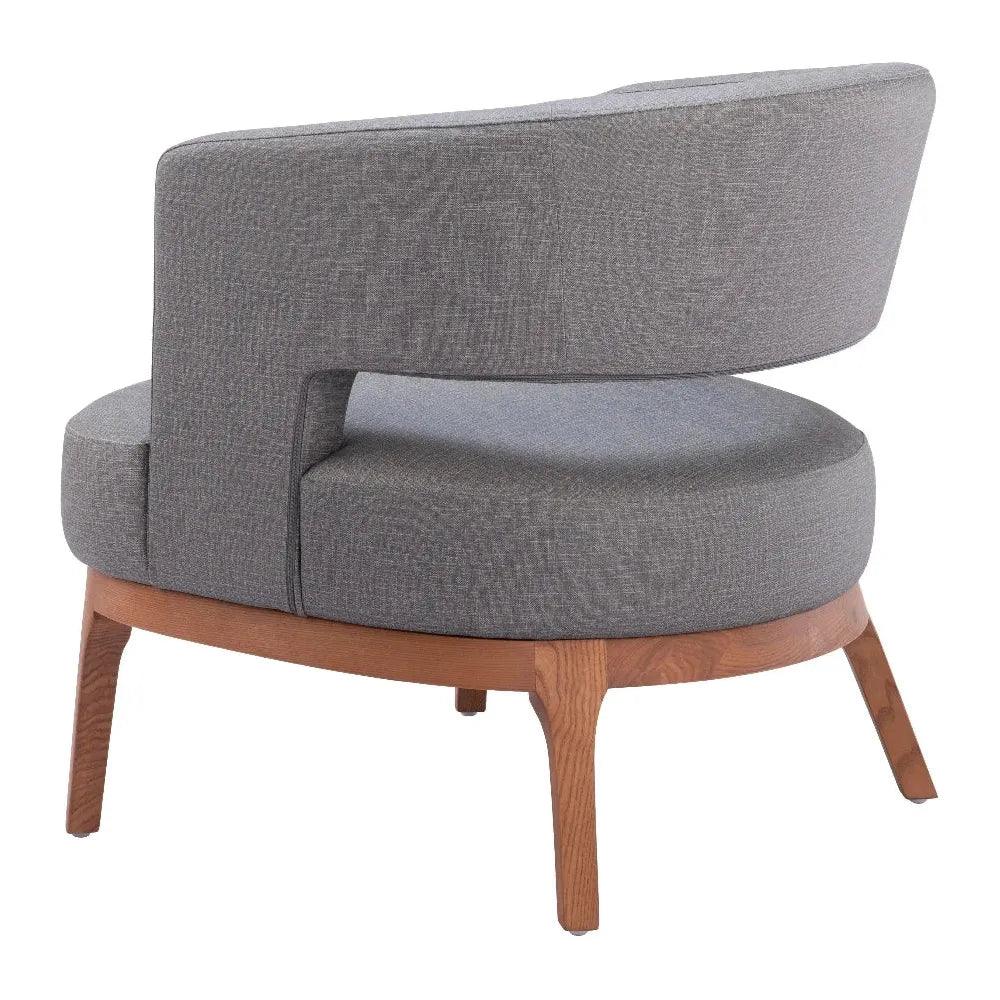 Penryn Wood Slate Gray Accent Arm Chair - LOOMLAN - Zuo Modern - Accent Chairs