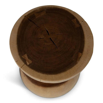 Pensri Natural Solid Chamcha Wooden Side Table - LOOMLAN - Urbia - Side Tables