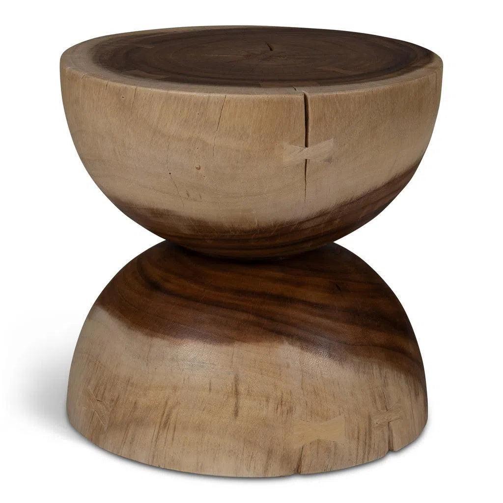Pensri Natural Solid Chamcha Wooden Side Table - LOOMLAN - Urbia - Side Tables