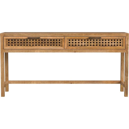 Pentak Wood Brown Rectangular Console Table - LOOMLAN - Bassett Mirror - Console Tables