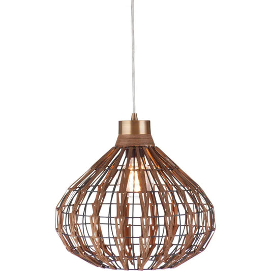 Pepper Moon Metal and Rattan Brown Pendant - LOOMLAN - Bassett Mirror - Pendants