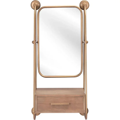 Peralta Mirror Shelf Gold - LOOMLAN - Zuo Modern - Wall Mirrors