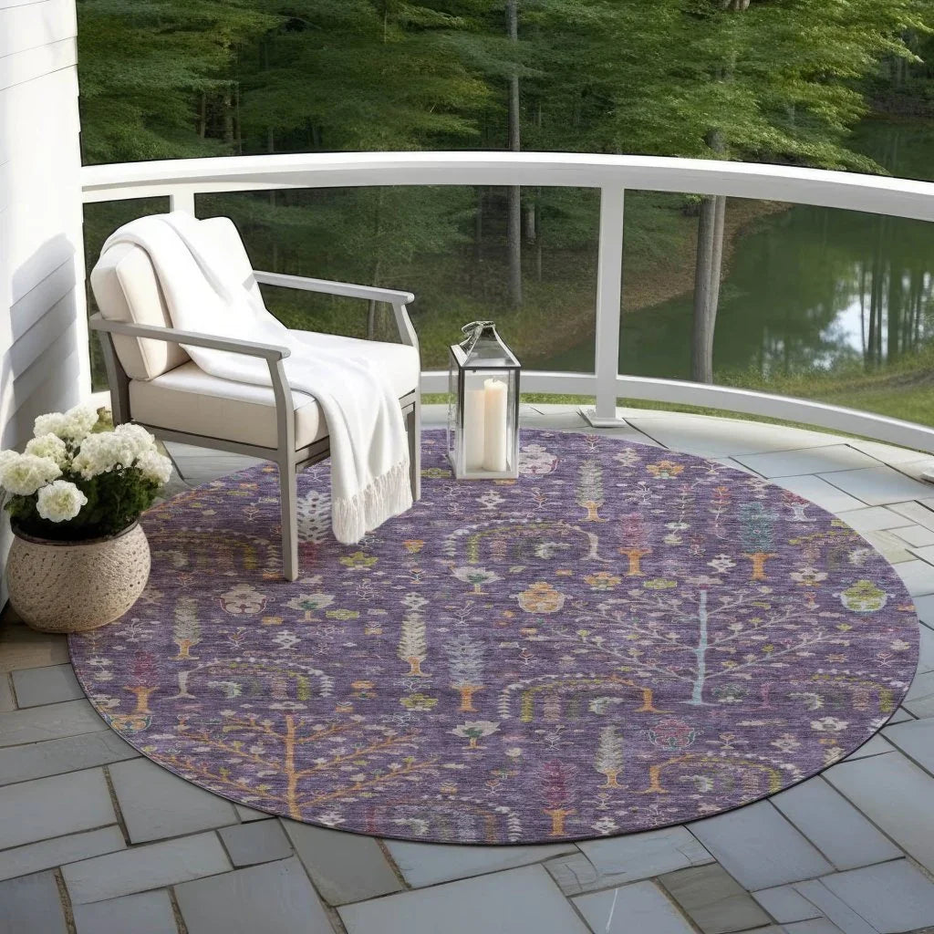 Percy Purple Washable Indoor - Outdoor Rug - LOOMLAN - LOOMLAN Rugs - Outdoor Rugs