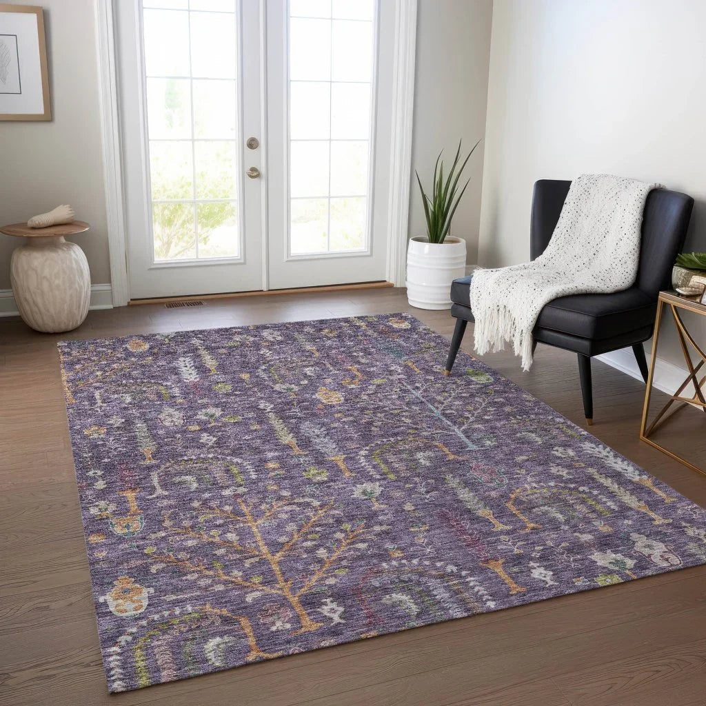 Percy Purple Washable Indoor - Outdoor Rug - LOOMLAN - LOOMLAN Rugs - Outdoor Rugs