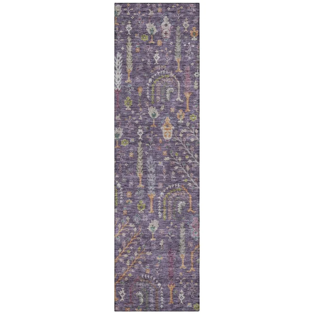 Percy Purple Washable Indoor - Outdoor Rug - LOOMLAN - LOOMLAN Rugs - Outdoor Rugs