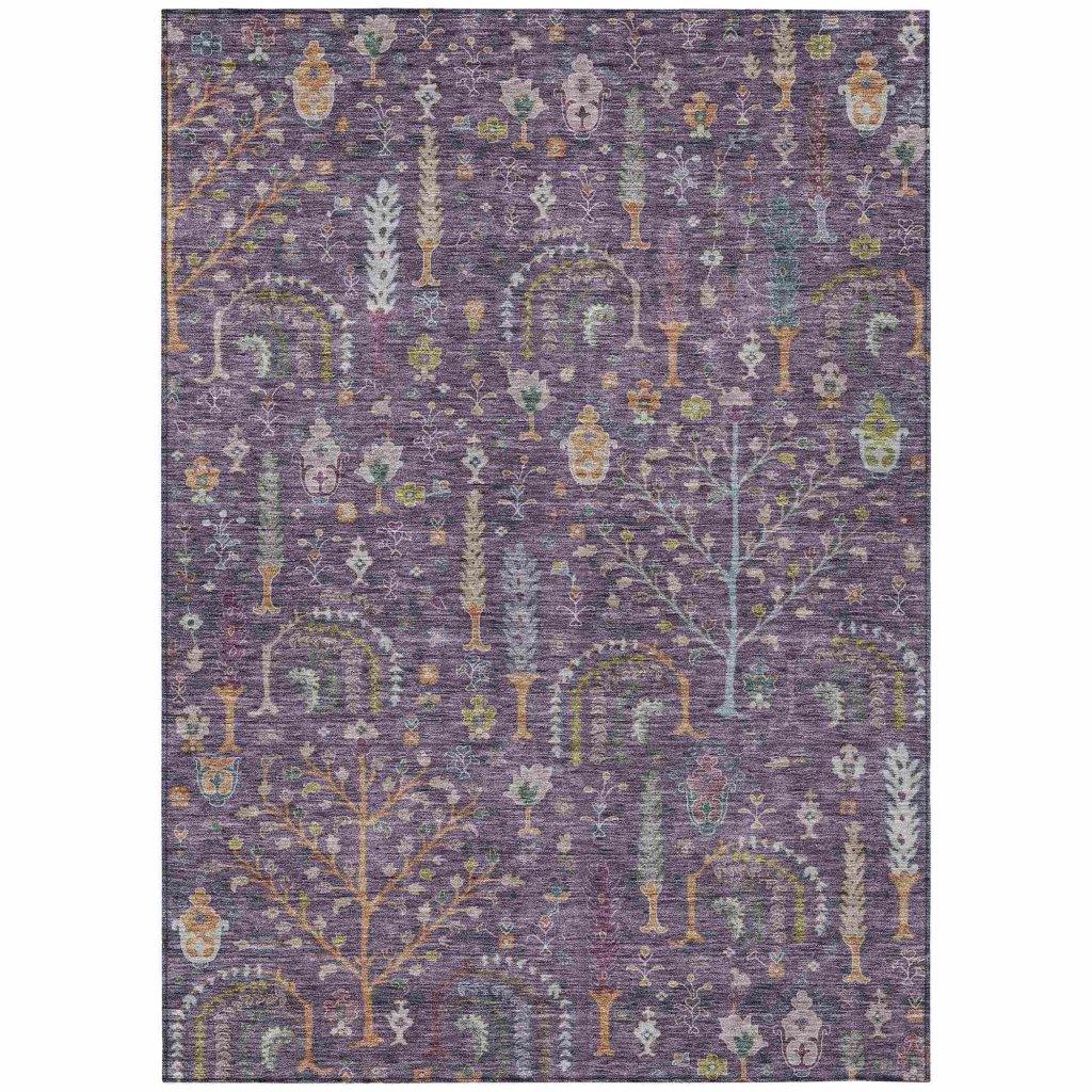 Percy Purple Washable Indoor - Outdoor Rug - LOOMLAN - LOOMLAN Rugs - Outdoor Rugs