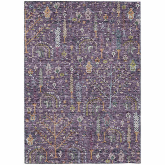 Percy Purple Washable Indoor - Outdoor Rug - LOOMLAN - LOOMLAN Rugs - Outdoor Rugs