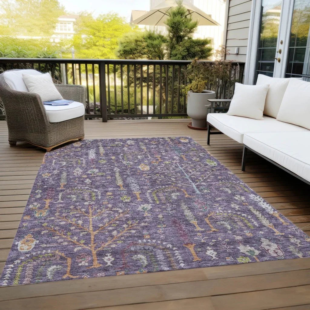 Percy Purple Washable Indoor - Outdoor Rug - LOOMLAN - LOOMLAN Rugs - Outdoor Rugs