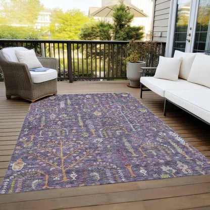Percy Purple Washable Indoor - Outdoor Rug - LOOMLAN - LOOMLAN Rugs - Outdoor Rugs