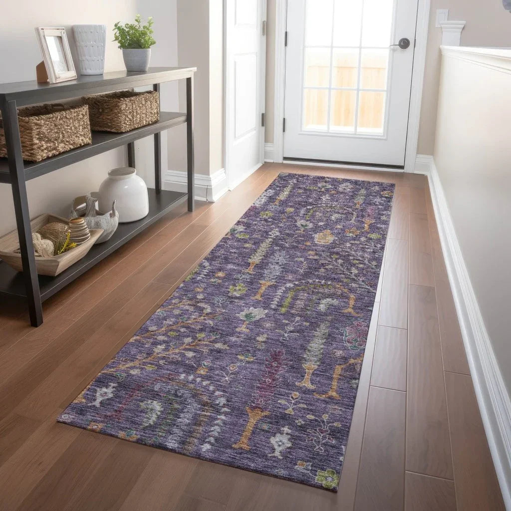Percy Purple Washable Indoor - Outdoor Rug - LOOMLAN - LOOMLAN Rugs - Outdoor Rugs