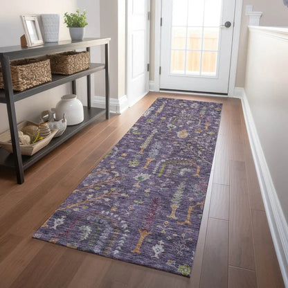 Percy Purple Washable Indoor - Outdoor Rug - LOOMLAN - LOOMLAN Rugs - Outdoor Rugs