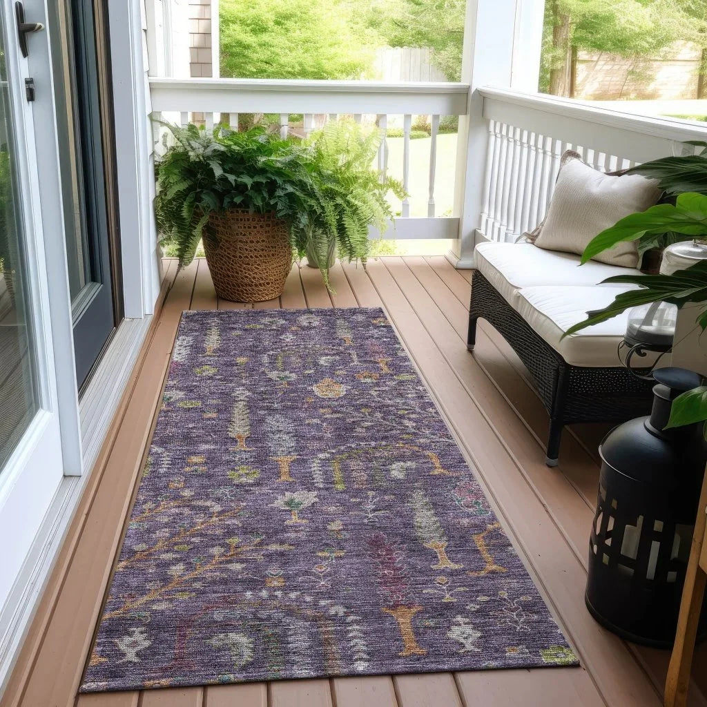 Percy Purple Washable Indoor - Outdoor Rug - LOOMLAN - LOOMLAN Rugs - Outdoor Rugs