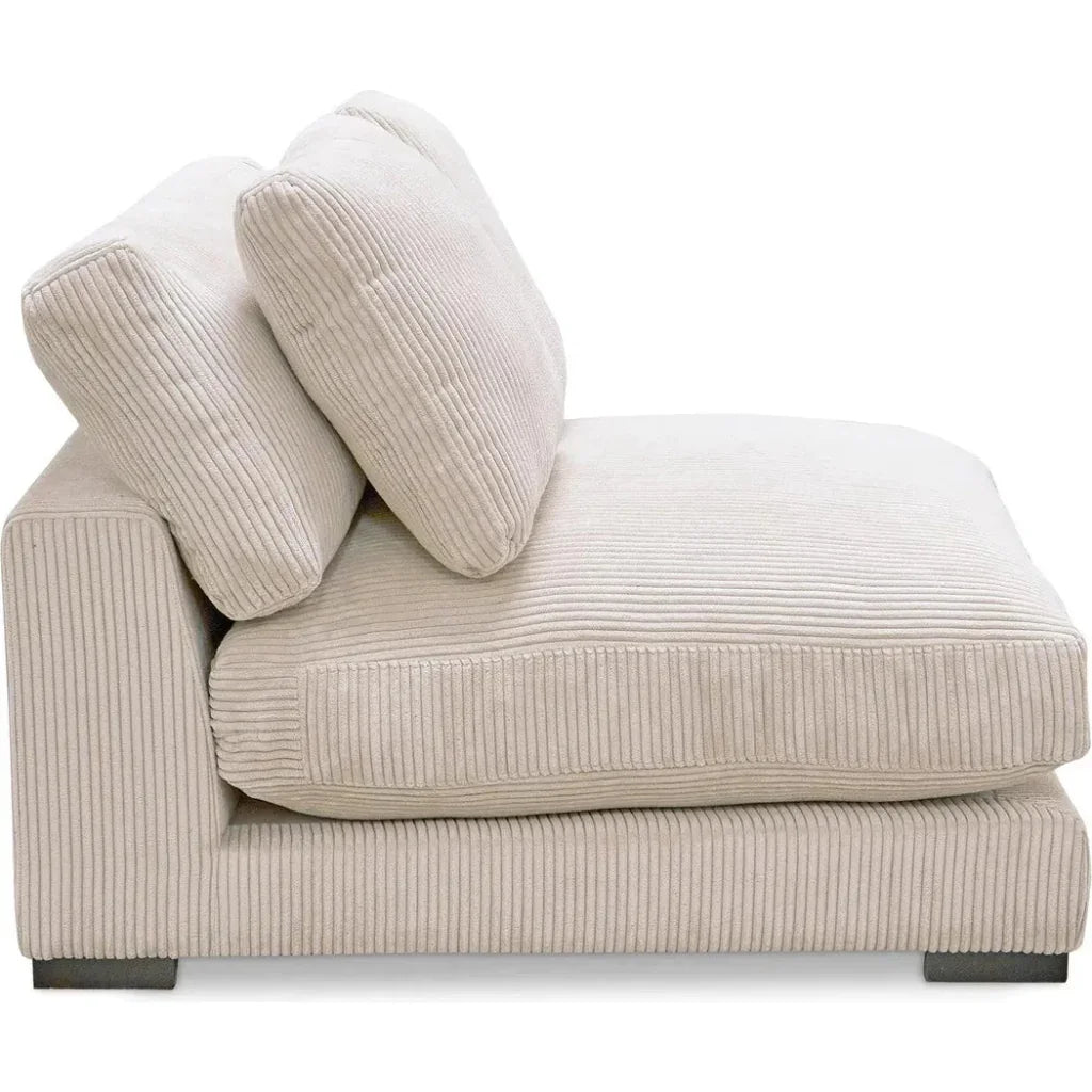 Performance Fabric & Plywood Cream Slipper Chair - LOOMLAN - Moe's Home - Sofas & Loveseats