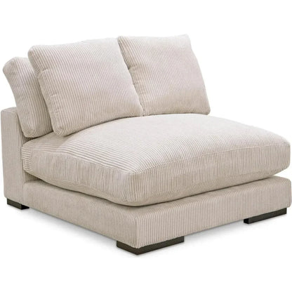 Performance Fabric & Plywood Cream Slipper Chair - LOOMLAN - Moe's Home - Sofas & Loveseats
