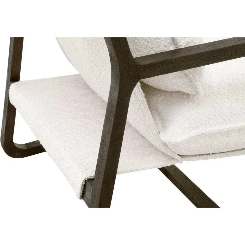 Performance White Boucle Brown Sling Hamlin Club Chair - LOOMLAN - Essentials For Living - Accent Chairs
