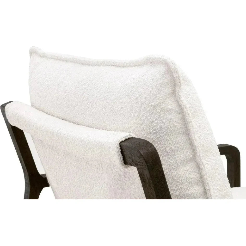 Performance White Boucle Brown Sling Hamlin Club Chair - LOOMLAN - Essentials For Living - Accent Chairs
